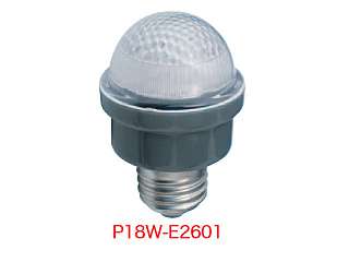 デンサン　LED サイン球　E26　赤　P18W-E2601-R