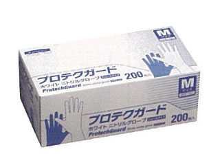 日本製紙クレシア　プロテクガード ホワイトニトリルグローブ Mサイズ　200枚/ボックス　50ボックス　69470