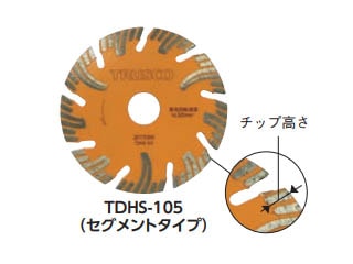 トラスコ　ダイヤモンドカッター　プロテクトタイプ(乾式)　セグメントタイプ　105mm　TDHS-105