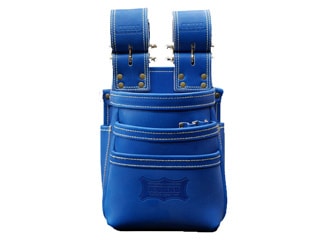 ニックス　最高級青色グローブ革3段腰袋(チェーンタイプ)　KGBL-301DDX