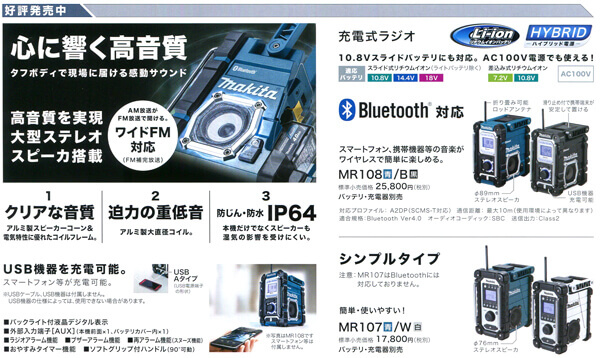マキタ MR202 充電式スピーカー/MR202B