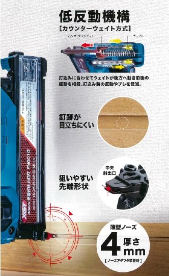 マキタ FN001GRD 40Vmax 40mm充電式仕上釘打 ウエダ金物【公式サイト】