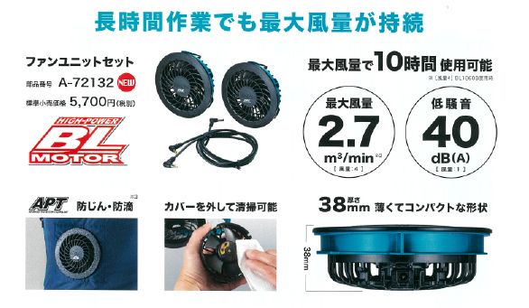 マキタ　FV412DZ　充電式スマートファンベスト【2022年モデル】