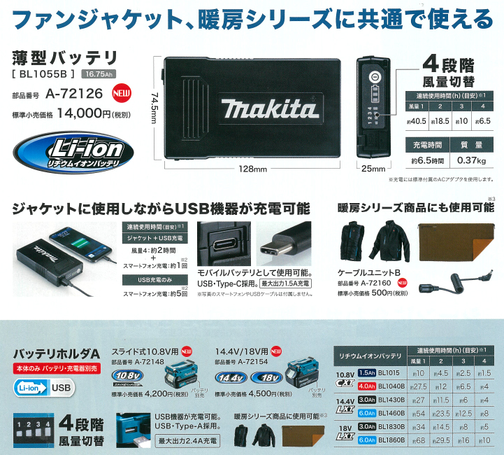 マキタ 充電式ファンベスト(高撥水 透湿性生地)Lサイズ グレー FV212DZL - 3