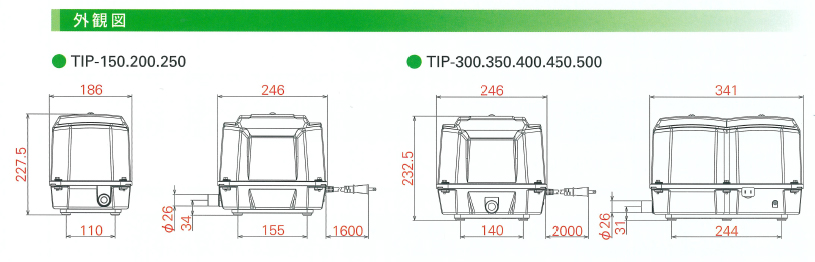 大晃機械工業 TIP-150 電磁駆動式ダイアフラムブロワ ウエダ金物【公式サイト】