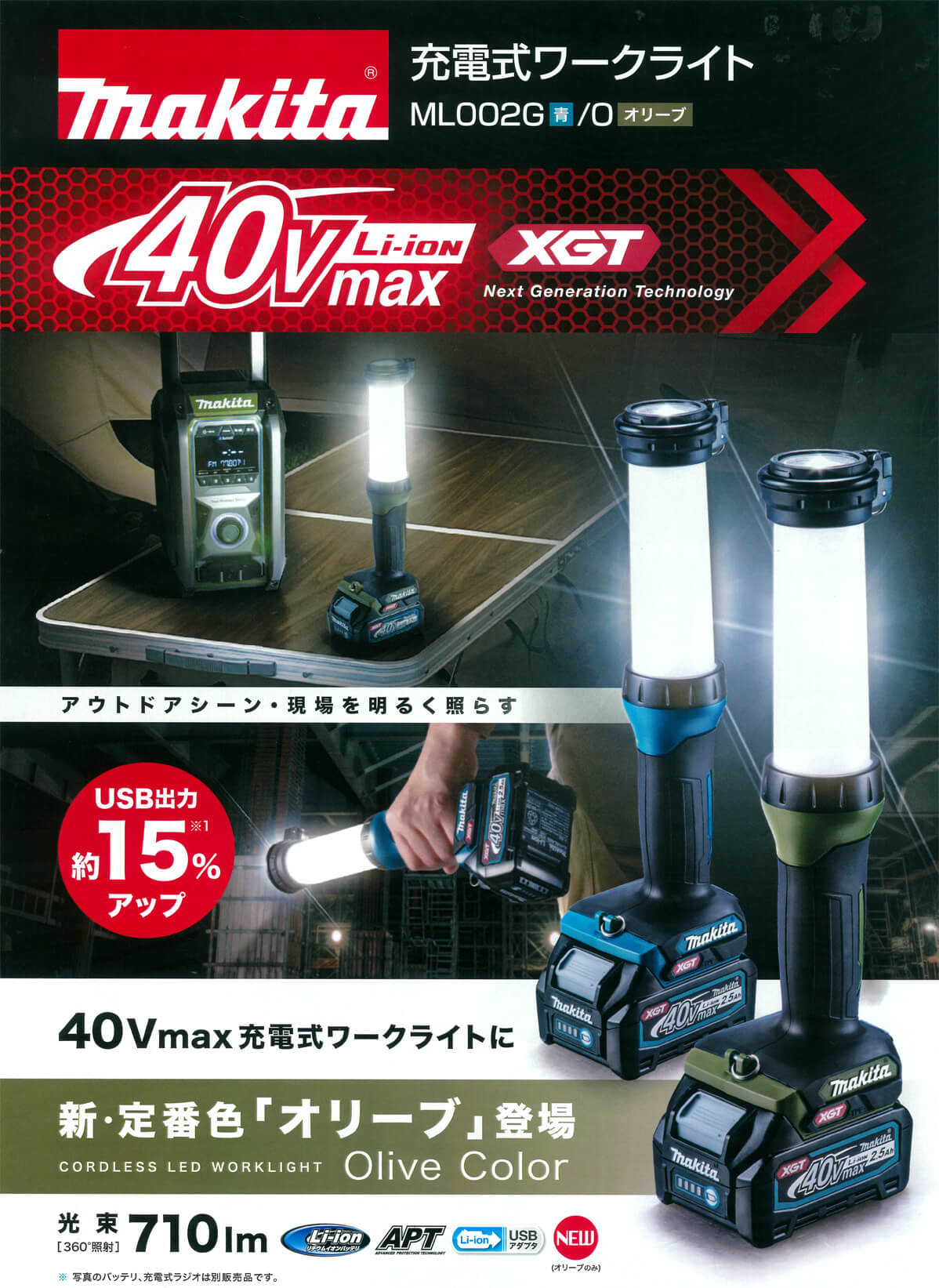 マキタ　14.4V 18V　充電式エリアライト　ML810（本体のみ）バッテリ・充電器別売 - 6