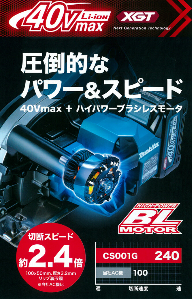 マキタ 40Vmax充電式チップソーカッタ CS001GZ(本体のみ/バッテリ