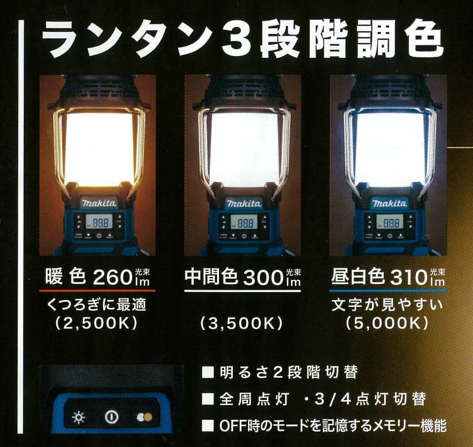 マキタ(Makita) 充電式ランタン付ラジオ（オリーブ） 40Vmax バッテリ・充電器別売 MR008GZO 