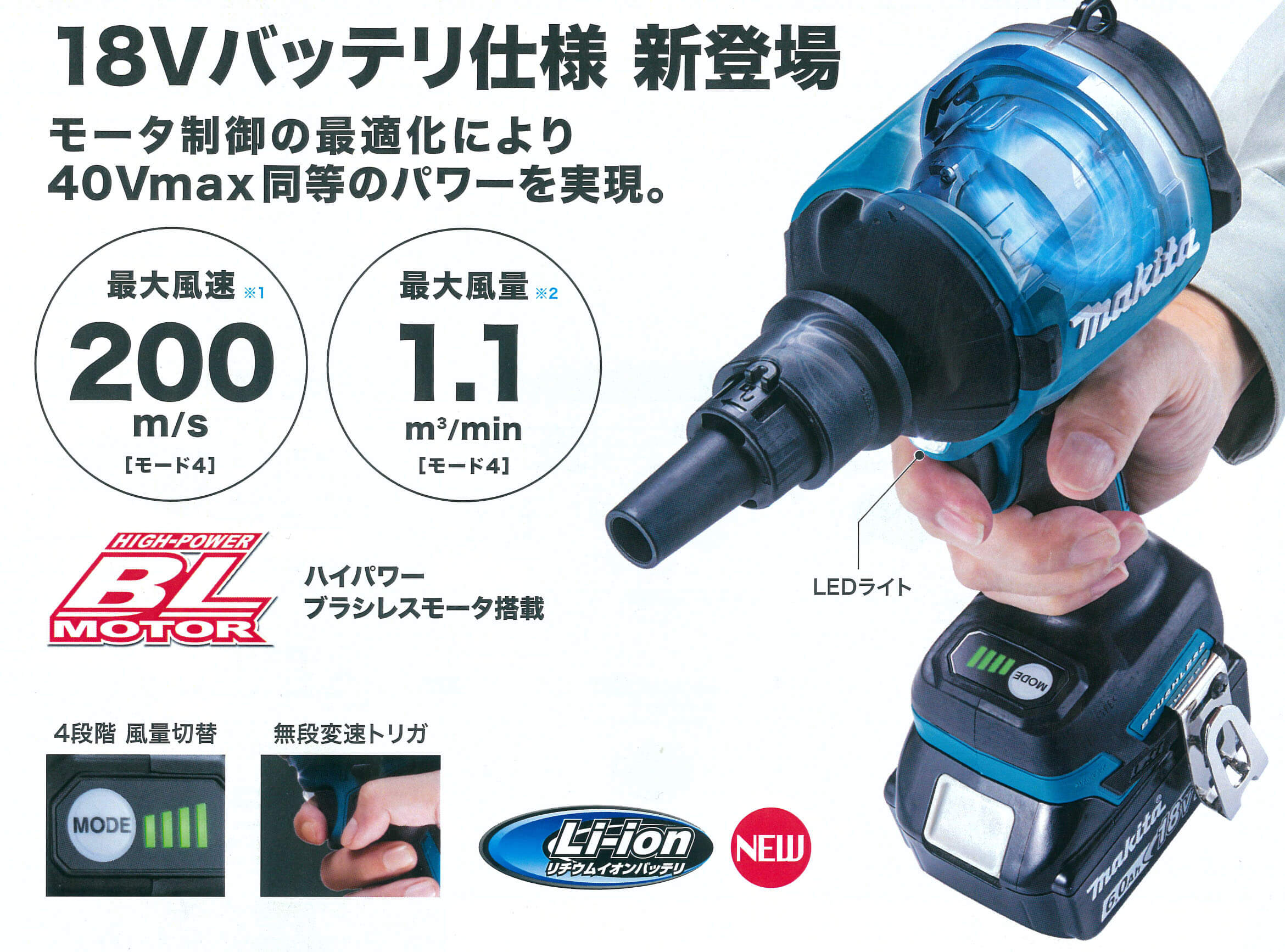 マキタ AS180DZ 18V充電式エアダスタ(本体のみ/バッテリー・充電器・ケース別売) ウエダ金物【公式サイト】