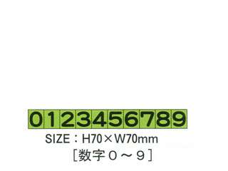 安全興業(株)　掲示板用付属マグネットセット数字のみ0〜9(70mm角)