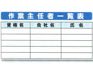 安全興業(株)　作業主任者一覧表　SYSP-4