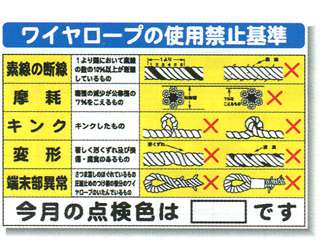 安全興業(株)　システム掲示板　ワイヤーロープの使用禁止基準　SYSP-29