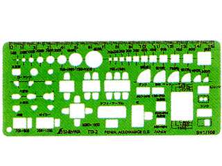 シンワ　テンプレート　TD-2　家具定規（小）1/100　　66008