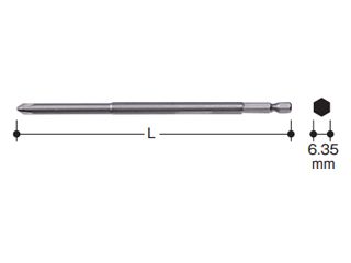 HiKOKI(日立工機)　プラスビット（Ｎ）ＮＯ．２×１５２Ｌ（１０入）　　　　　　　　0030-7300
