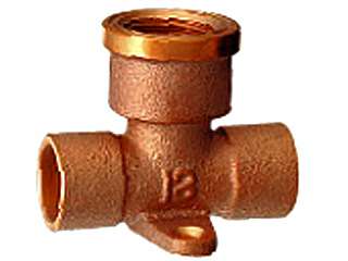 カクダイ　配管継手　銅管用座付水栓チーズ　6195-13X15.88
