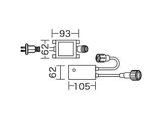 デンサン　LEDソフトネオン　コントローラー（セット）　PR3L-C60-08P