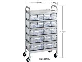 サカエ　ＣＳワゴン透明ボックス付　CSA-10RSU