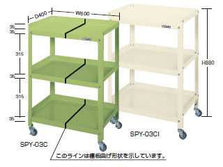 サカエ　スペシャルワゴン（棚板前面開放型）　SPY-03C