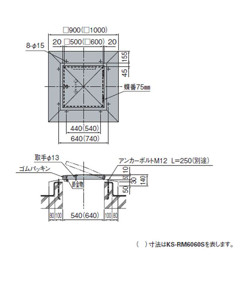 キョーワナスタ KS-RM5050S 角型屋上マンホール ウエダ金物【公式サイト】