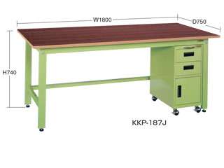 サカエ　軽量作業台ＫＫタイプ・キャビネットワゴン付　ＫＫＦ−１２７Ｊ
