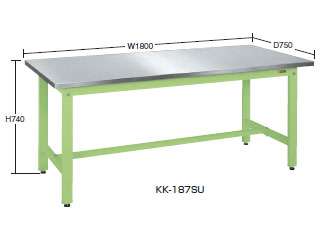 サカエ　軽量作業台ＫＫタイプ・ステンレス天板仕様　ＫＫ−１８７ＳＵ４