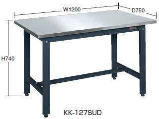 サカエ　軽量作業台ＫＫタイプ・ステンレス天板仕様　ＫＫ−０９６ＳＵ４Ｄ