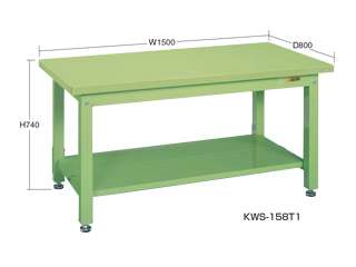 サカエ　重量作業台ＫＷタイプ中板２枚付　ＫＷＦ−１５８Ｔ１