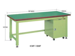 サカエ　重量作業台ＫＷタイプ・キャビネットワゴン付　ＫＷＦ−１２８Ｆ