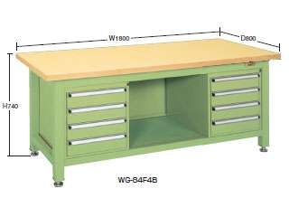 サカエ　超重量作業台Ｗタイプ　ＷＦ−８４Ｆ４Ｂ