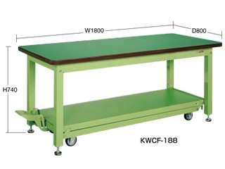 サカエ　重量作業台ＫＷＣタイプ・ペダル昇降移動式　ＫＷＣＦ−１８８