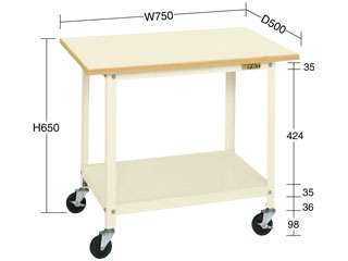 サカエ　一人用作業台・軽量移動式　ＰＳＲ−０７５ＰＥＩ