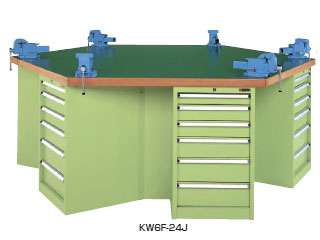 サカエ　六角形作業台　ＫＷ６Ｆ−２４Ｊ