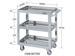 サカエ　ステンレスＣＳスーパーワゴン　ＣＳＷ−６０７ＳＳ