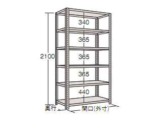 サカエ　軽量開放型棚ボルトレス　Ｋ２１１６