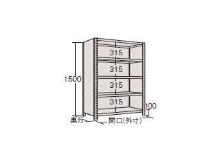 サカエ　物品棚LE型　LE9115(グレー)