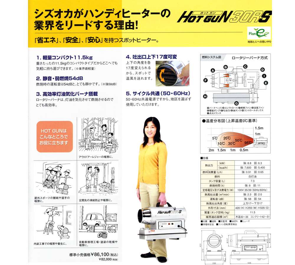 静岡製機 HG30RS ホットガン (乾燥用) ウエダ金物【公式サイト】