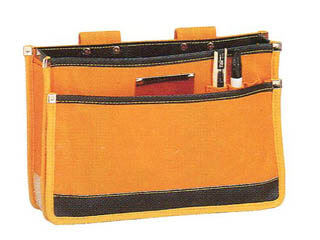 コヅチ　6号オレンジ防水帆布表具用腰袋(刃折鉄板・底皮付)　SI-13