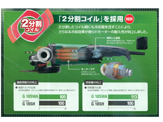 HiKOKI(日立工機)　G18SWA　電気ディスクグラインダ　180mm