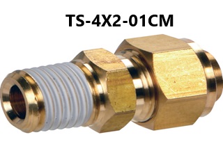 トラスコ　クイックシール継手コネクタ(R1/8・4×2)　TS-4X2-01CM