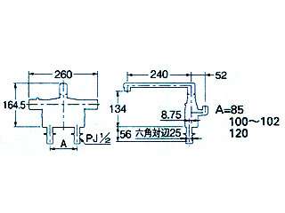 カクダイ 175-009 サーモスタットシャワー混合栓(デッキタイプ) ウエダ