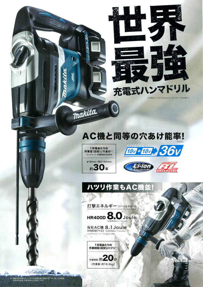 makita ハンマードリル 充電式 36V