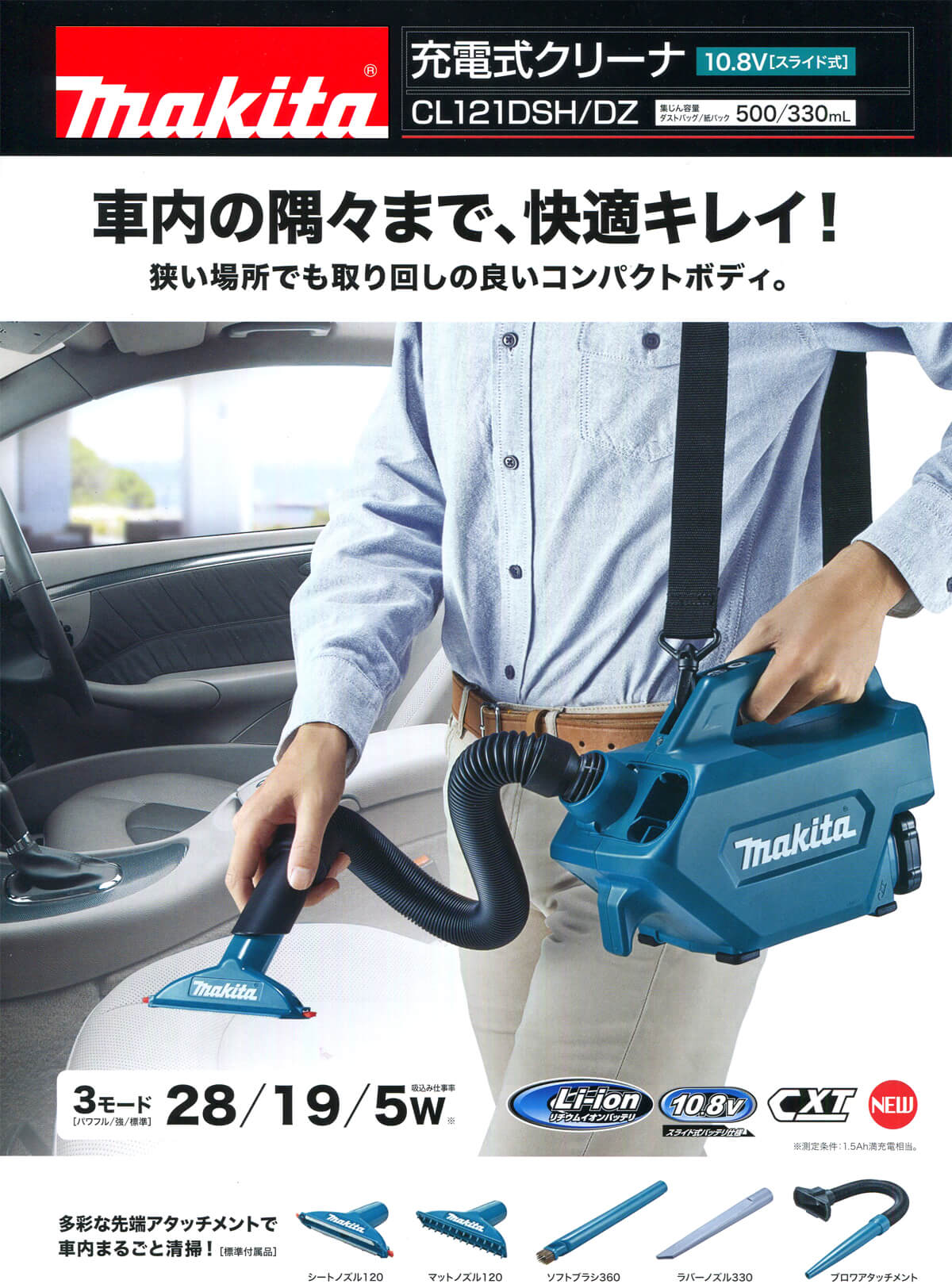 日時指定 マキタ １０．８Ｖ充電式クリーナ ＣＬ１０８ＦＤＳＨＷ