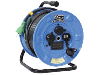 日動　電圧・電流デジタルメーター付ドラム　DiVA　NPDMW-EB33　漏電保護専用ブレーカー付