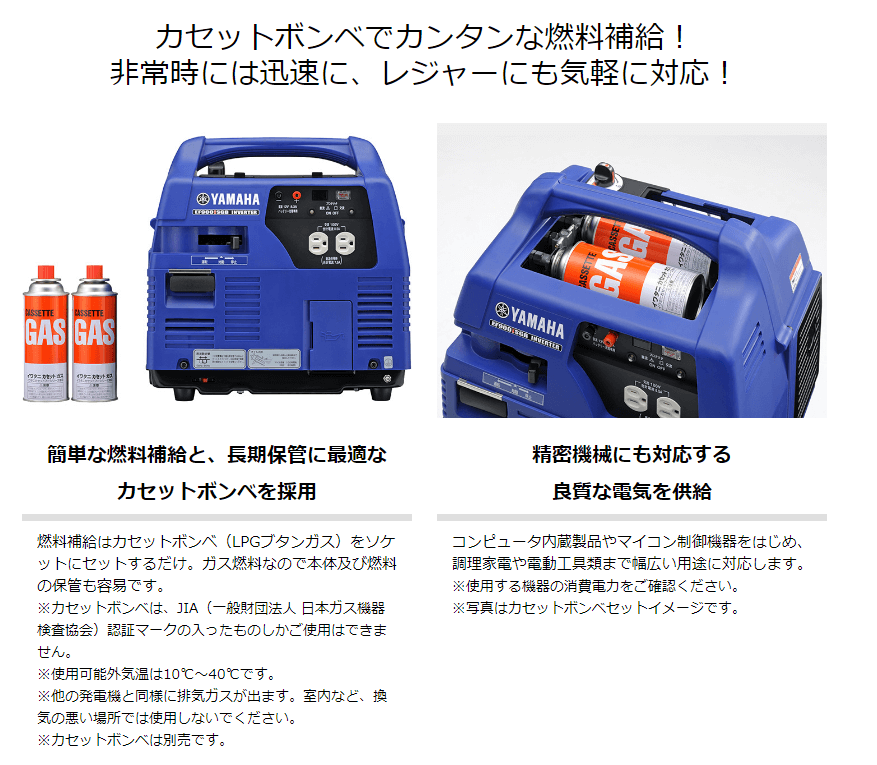 ヤマハ EF900iSGB 0.85kVA防音型インバーター発電機 ウエダ金物【公式