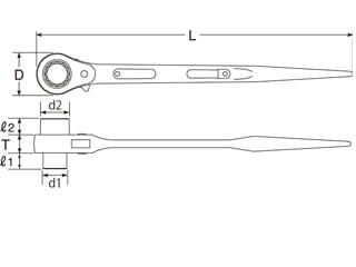 トップ工業　RM-16×18　両口ラチェットレンチ(シノ付)