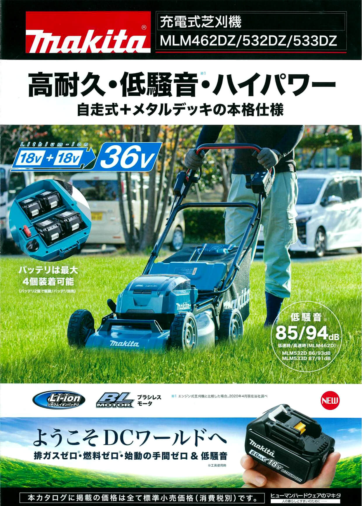 史上一番安い Joshin webマキタ 充電式芝刈機 36V 6.0Ah 刈込幅380mm makita バッテリーBL1860B×2本  充電器DC18RD付き MLM382DPG2 返品種別A