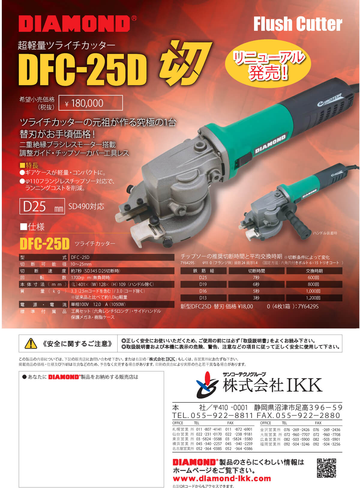 IKK DFC-25D 超軽量ツライチカッター ウエダ金物【公式サイト】