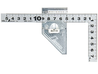 シンワ　曲尺平ぴた シルバー 15㎝表裏同目 曲尺用ストッパー金属製付　12482