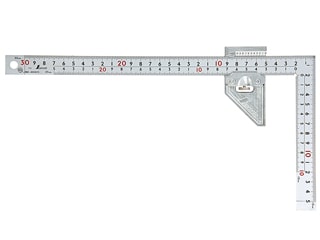 シンワ　曲尺厚手広巾シルバー３０㎝表裏同目８段曲尺用ストッパー金属製付JIS　12486