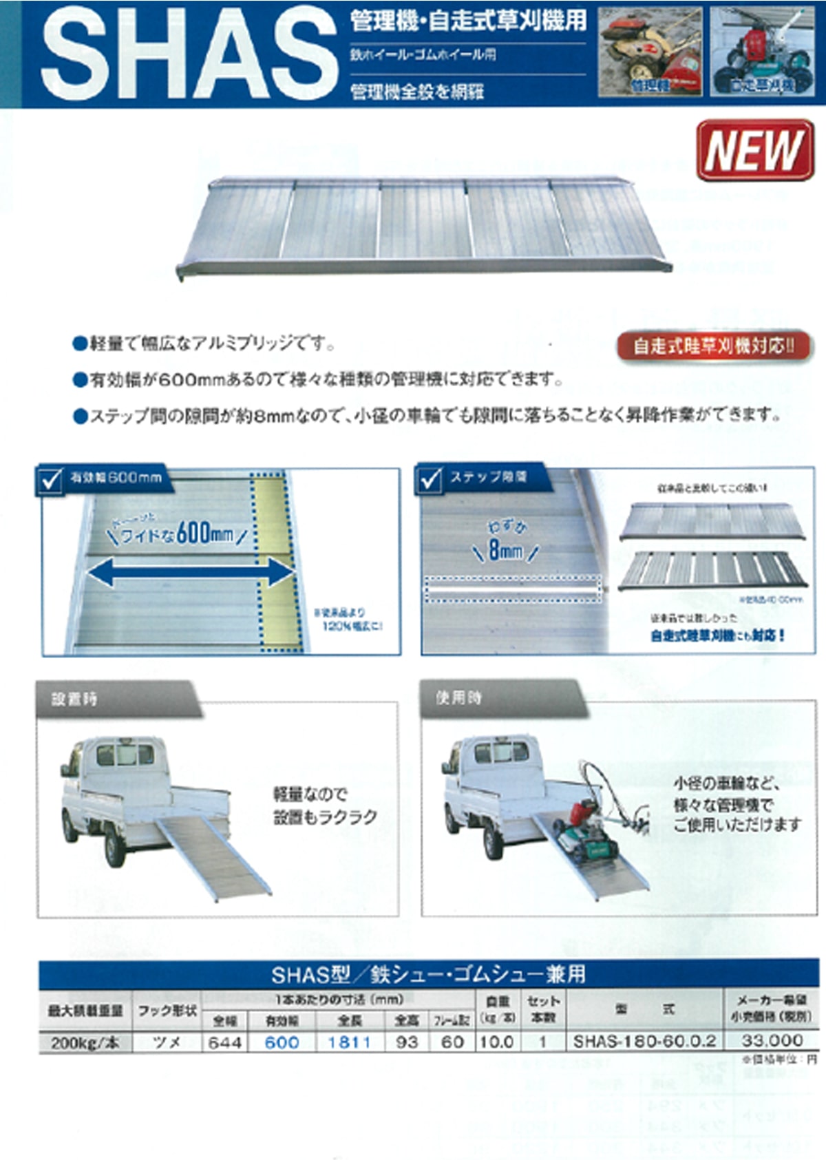 昭和ブリッジ SHAS-180-60-0.2 アルミブリッジ ウエダ金物【公式サイト】